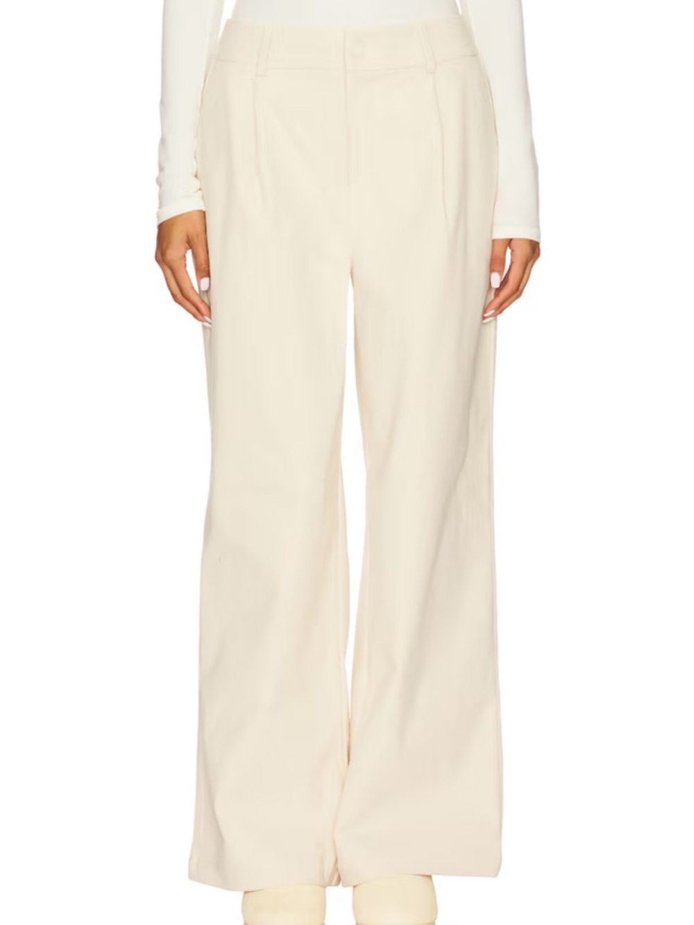 Varley Wide Leg Cream Trousers
